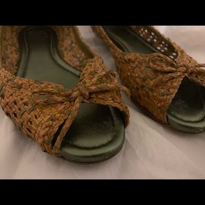 Frye peep toe flats